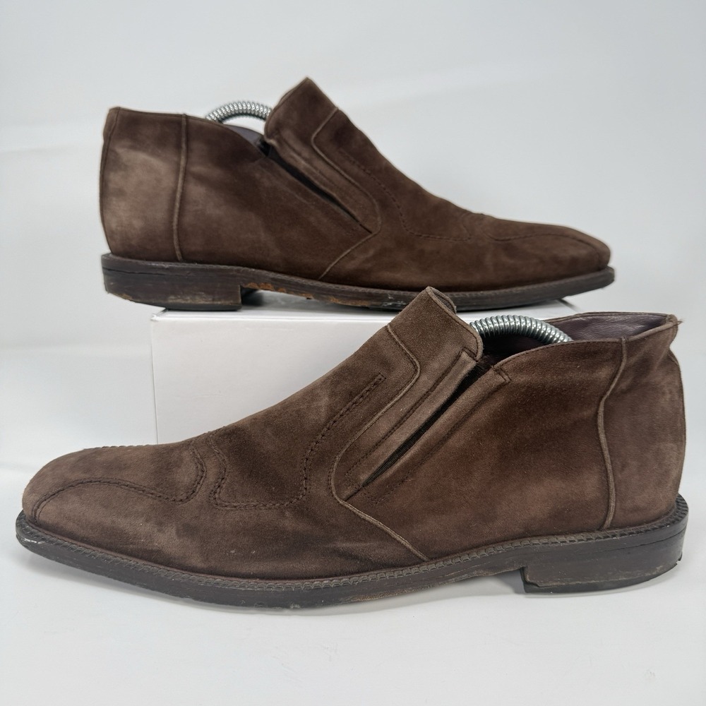 Mezlan Navona Suede Chukka Boots Mens 9 Brown Made in Spain Dress Casual Slip On